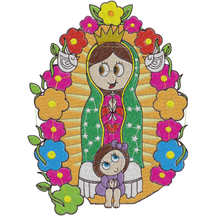 Matriz de Bordado Santa de Guadalupe Estilizada